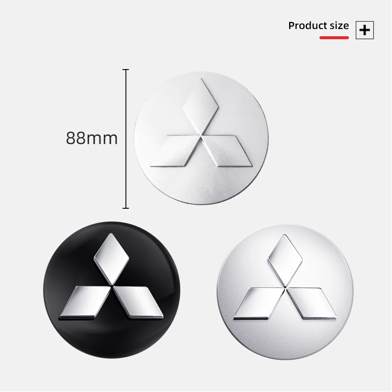 Roda de carro Centro Cap Hub Capa Badge, Auto Acessórios para Mitsubishi, Ralliart, Pajero, L200, Evolution, Evo, ASX, Competição, 60 milímetros, 4pcs - Image 6