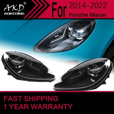 Luzes do carro para porsche macan led farol 2014-2022 macan cabeça lâmpada drl lente do projetor acessórios automotivos