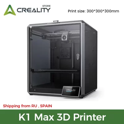 K1 max creality impressora 3d 600mm/s velocidade de impressão extrusora de acionamento direto de engrenagem dupla 300x3000x3000mm impressora 3d de resfriamento de ventilador duplo