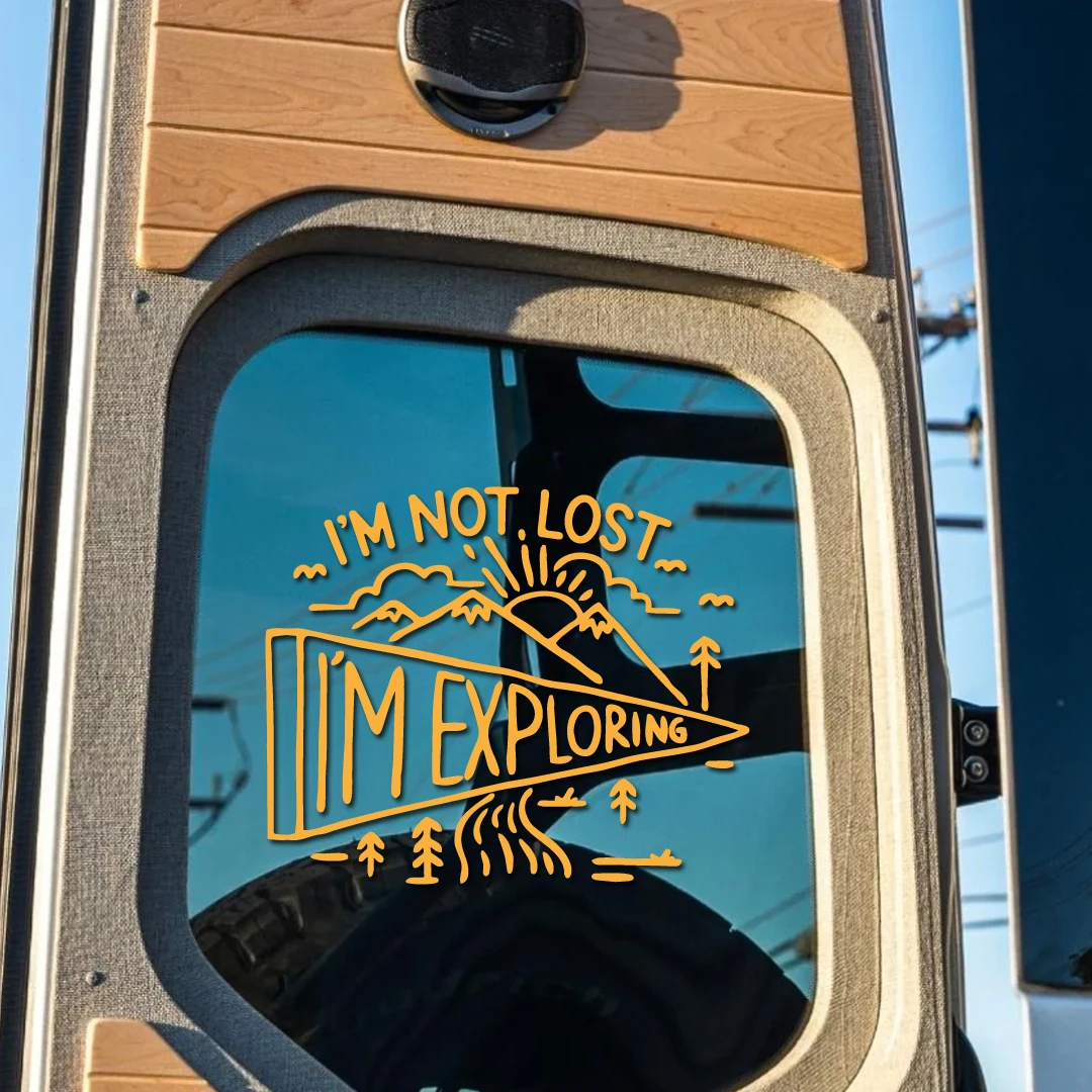 Criativo RV Off-Road Car Adesivos, Decoração De Vidro Pintura, Não estou Perdido, Estou Explorando, Aventura de Acampamento ao Ar Livre, RV - Image 2