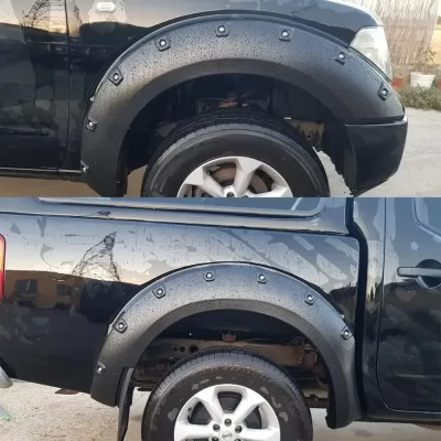 Arco da roda Fender Flares com rebite Bolso Estilo Parafuso, Flares para Nissan Frontier D40 2006-2010, Cabeceira Só, 59,5 em