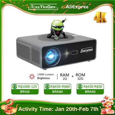 Touyinger q10w Pro projetor android 4k mini projetores full hd cinema vídeo proyector led beamer bluetooth stock in brazil home theatersmartphone android