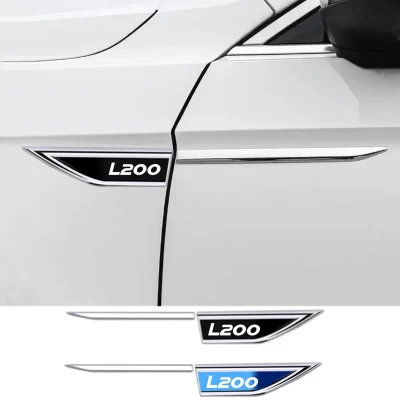 Etiqueta protetora do corpo do carro do metal 3D, logotipo do emblema do carro, decalque da lâmina do Fender, emblema para Mitsubishi L200 2011-2019, acessórios automotivos