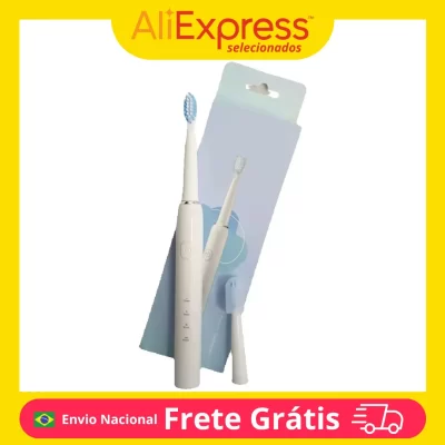 Escova De Dente Elétrica Executiva C/ 3 Funções De Limpeza Ultrassônica Lavável E Recarregável Clareadora À Prova D'água