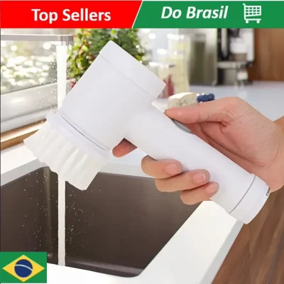 Escova 3 em 1 Elétrica Limpeza Rotatoria Sem Fio - Limpador Multiuso Prático Cozinha Sala Banheiro Calçados Azuleijos