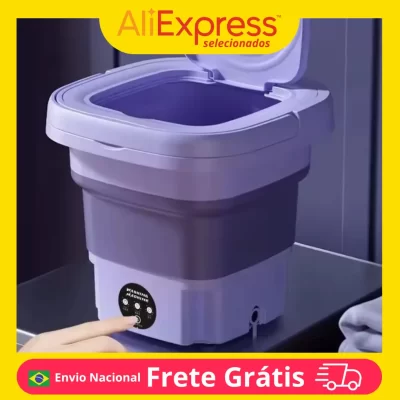 8l portátil pequena máquina de lavar dobrável com secador giratório para meias roupa interior calcinha lavadora doméstica mini m