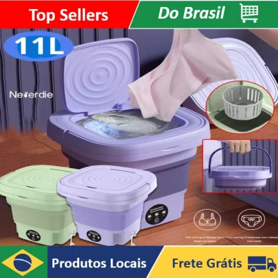 Mini máquina de lavar roupa dobrável portátil moderna máquina de lavar automática roupa interior de viagem - Neverdie Store