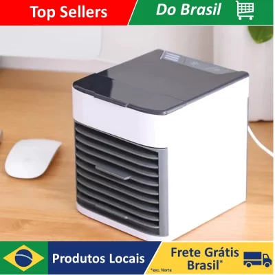 DAFUSHOP Mini Ar Condicionado Portátil Cooler Umidificador Climatizador Luz Led Clima Artic 3 Velocidades Refrigerador Pessoal