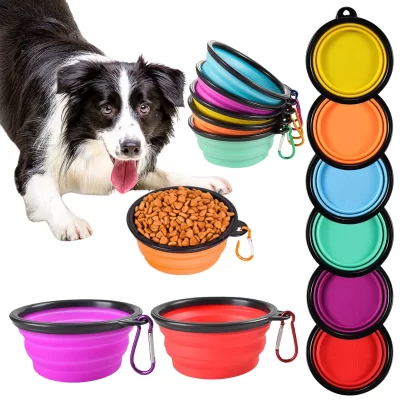 Comedouro Bebedouro Retrátil Portátil Silicone Cachorro Gato Pet