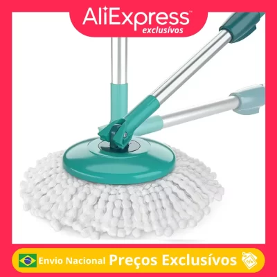 Mop 360 Spin Esfregão 12L Centrífuga Resistência Limpeza Eficiente Rotina Prática Pisos Casa Cozinha Fácil Manuseio Portátil