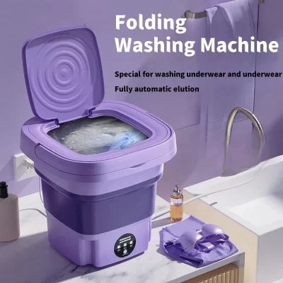 Mini máquina de lavar roupa dobrável portátil para dormitório doméstico estudante única pessoa viagem automática pequena máquina de lavar