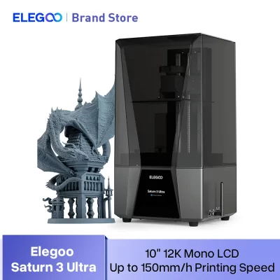 ELEGOO SATURN 3 Ultra Mono MSLA Impressora 3D com 10 "12K Mono LCD Impressora 3D de transferência Wifi de alta velocidade Tamanho de impressão 219*123*260mm