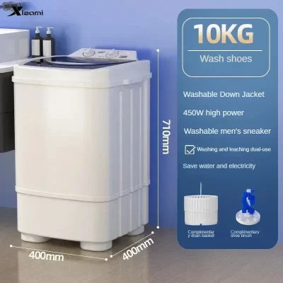 Pequena máquina de lavar semiautomática, totalmente automática, 10 kg, dormitório, casa, quarto de aluguel, novo, pequeno