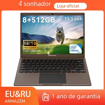 Adreamer LeoBook 13 Laptops Escritório Escola Notebooks Windows 10 Netbook 13 "Intel Celeron N4020 8G 1T SSD WiFi PC para Estudante