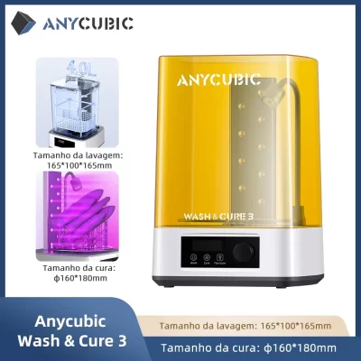 Anycúbico lavagem & cura 3 modelo máquina de lavar roupa de cura para impressora 3d dlp sla lcd para photon mono 2/d2 tamanho de limpeza 165*100*165mm
