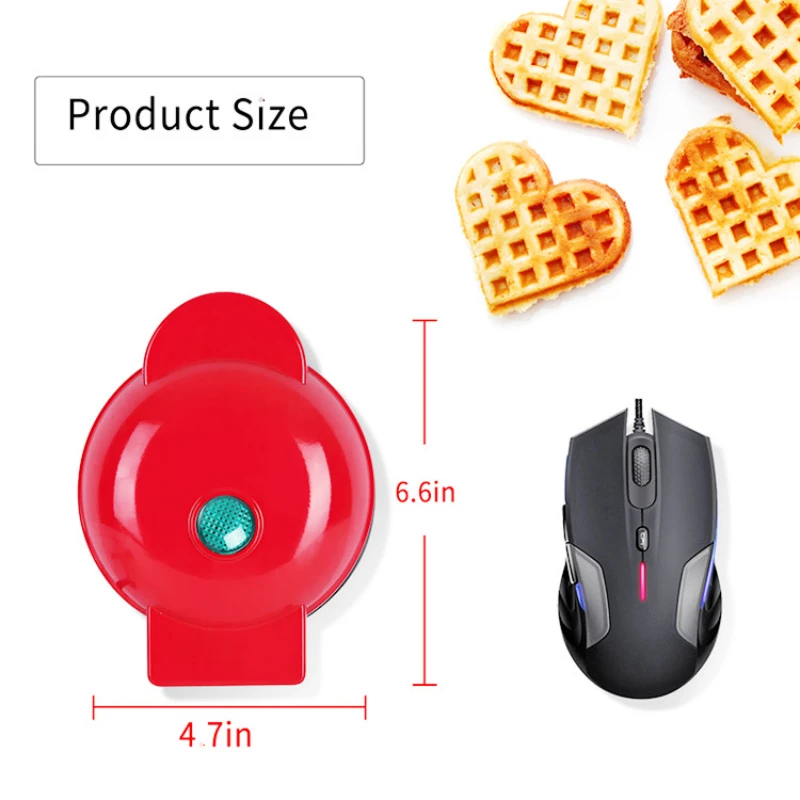 Máquina de waffle elétrica máquina de café da manhã em casa portátil máquina waffle café da manhã amor em forma de coração máquina de waffle cozinhar aparelho - Image 5