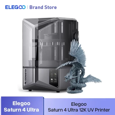 Impressora 3D de resina ELEGOO SATURN 4 ULTRA 12K com nivelamento automático, monitoramento de impressão AI, tamanho de impressão de alta velocidade 218x122x220mm