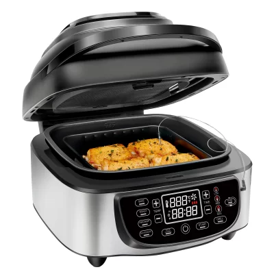 Forma redonda Tela Digital Hot Oilless Ar Fritadeira Forno, Friggitrice, Digital, 7.0L, 1800W