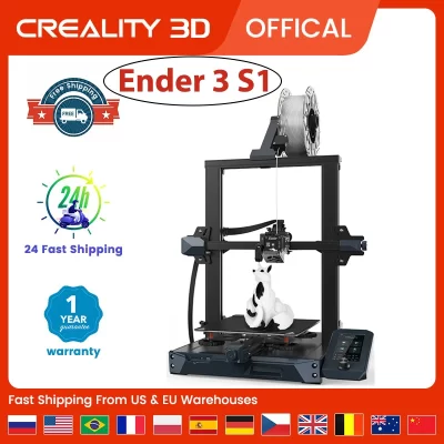Creality impressora 3d Ender-3S1 extrusora de engrenagem dupla eixo z duplo 32bit silencioso de alta precisão cr toque nivelamento automático da cama