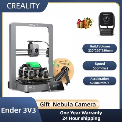 Creality ender 3v3 impressora 3d núcleo xz movimento 600mm/s velocidade nivelamento automático 220*220*250mm impressora de construção totalmente metálica de nivelamento automático