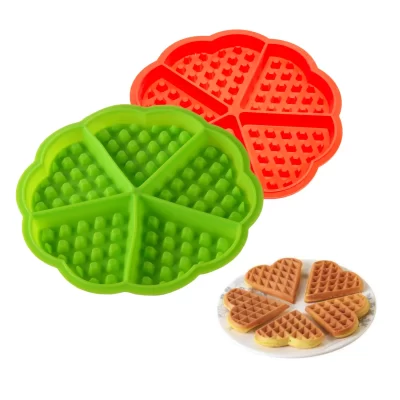 2 Uni Forma Waffles Assadeira Silicone Coração Panqueca Omelete