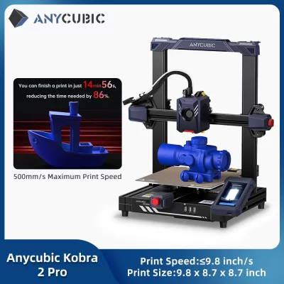 ANYCUBIC Kobra 2 Pro Impressora 3d FDM com nivelamento automático LeviQ 2.0 de 25 pontos, extrusora integrada pré-instalada de alta velocidade de impressão de 500 mm/s (Brazil compre Impressora ganhe 1kg filamento )