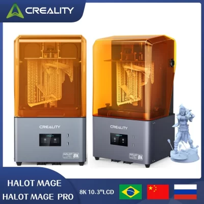 Creality HALOT MAGE 8K Impressora 3D de resina de alta precisão 10,3 "LCD monocromático MSLA UV com luz integral para Odontologia Impressão rápida Eixo Z duplo