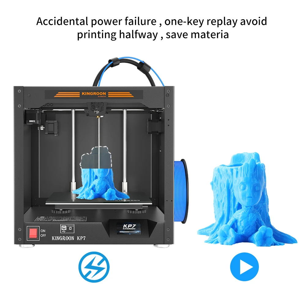 Kingroon KP7 Full Metal Frame Alta Precisão Impressora 3D, Ajuste Belt, Impresora - Image 5