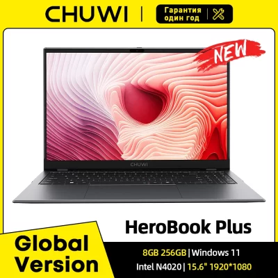 CHUWI 15.6 "HeroBook Plus Chuwi 14.1" HeroBook Pro Laptop Intel N4020 8GB RAM 256GB SSD 1920*1080P Computador Windows 11 Laptops