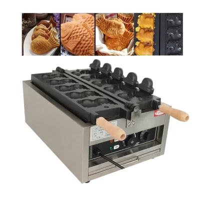 Máquina elétrica do fabricante do waffle do dinossauro, cone de gelado, antiaderente, ferro fundido, mini animal