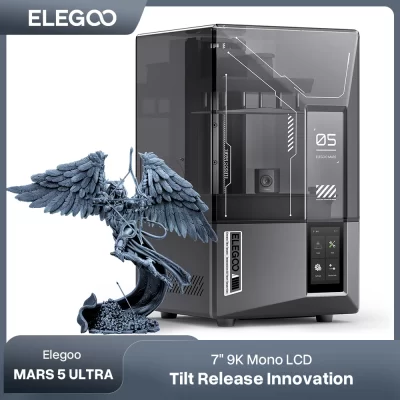 ELEGOO Mars 5 Ultra 9K MSLA Resina Impressora 3D com nivelamento automático e câmera inteligente AI, tamanho de impressão de alta velocidade 153,36 × 77,76 × 165 mm