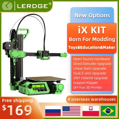 Impressora 3D de Alta Precisão com Tela Sensível Ao Toque, lergge iX V3.0, Atualizado Peças DIY, Suporte FDM Klipper, 3.5 ", Novo