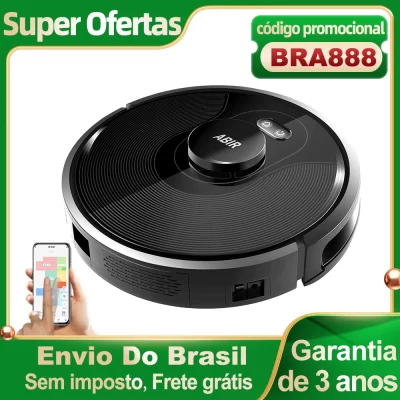 (Código promocional: BRA888)Robô aspirador de pó ABIR X8, navegação a laser lidar, 6500pa sucção, multi-assoalho mapa, Esterilização UV, y forma molhado esfregar, app zonas não-go, Exclusivo Sensor TOF