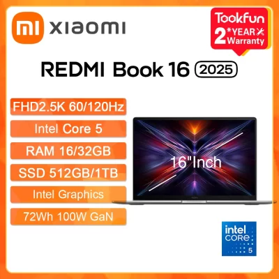 Xiaomi portátil redmi book 16 2025 16 "Polegada 2.5k fhd 120hz intel core 5 210h 220h ram 32gb ssd 1tb computador pc notebook ultrabook
