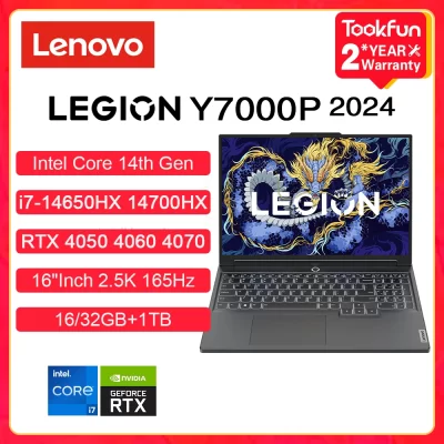 Lenovo Gaming Laptop LEGION Y7000P (5i Gen 9) 2024 Intel i7 14650HX NVIDIA RTX 4050 4060 4070 16 "Polegada 2.5K Computador PC Notebook