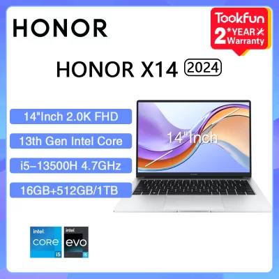 HONOR MagicBook X14 Pro 2024 Laptop Intel Core i5-13500H AMD Ryzen R5 16GB 512GB 1TB 14 "Polegada FHD Notebook Ultrabook Computador PC