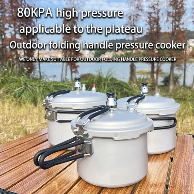Portátil Folding Handle Panela de Pressão, Alta Altitude Fast Cooking, Adequado para Acampamento ao Ar Livre, Caminhadas, Escalada, 2.2L, 3.2L, 4.5L