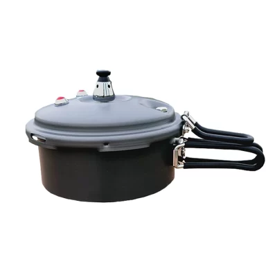 Mini panela de pressão de acampamento ao ar livre 1-3 pessoas panela de alumínio com transporte para saco, alça dobrável panela de pressão 80kpa
