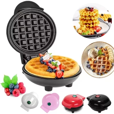 Mini máquina de waffles elétrica, portátil, automatizada, 110V