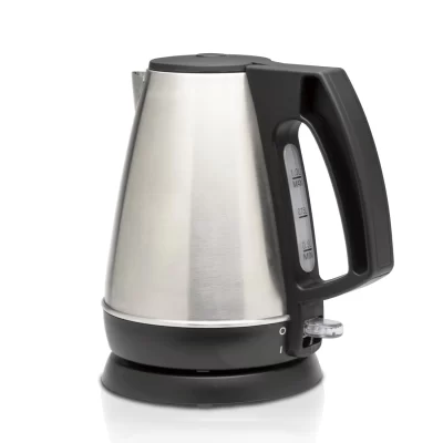 Chaleira inteligente de aço inoxidável, 1 litro, utensílios de cozinha, apito, samovar, chá, café, pote térmico, presente, preto