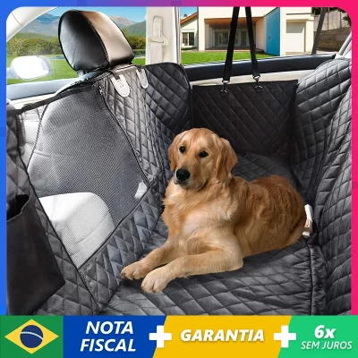 Portadores de cão portátil à prova dwaterproof água traseira volta pet cão capa assento do carro esteiras protetor rede com cinto segurança transportin perro