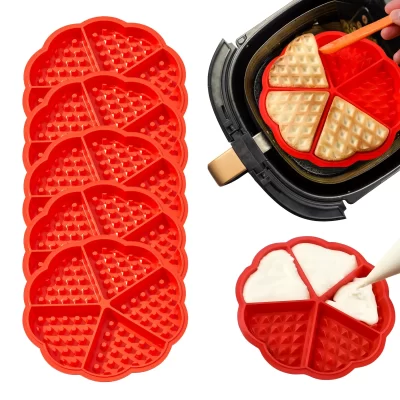 5 Uni Forma Waffles Assadeira Silicone Coração Panqueca Omelete