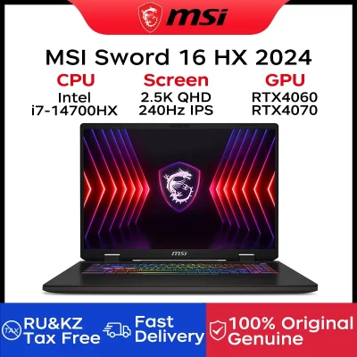 2024 msi espada 16 hx portátil 16 Polegada 2.5k qhd 240hz tela ips notebook i7-14700HX 16gb 1tb ssd rtx4070 jogos netbook computador