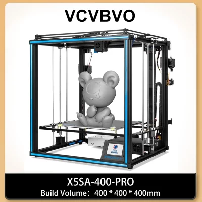 X5SA 400 PRO FDM Impressora 3D Build Volumn 400x400x400mm Placa de vidro temperado com nivelamento automático e tela colorida sensível ao toquePLA/ABS/TPU