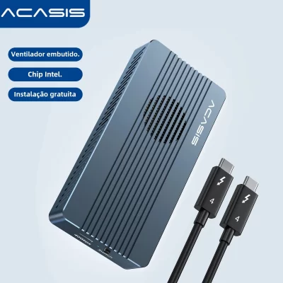 Acasis 40Gbps USB 4.0 SSD Gabinete Thunderbolt USB-C SSD Case compatível com USB 3.2/3.1/3.0 para Macbook iPad iPhone Case