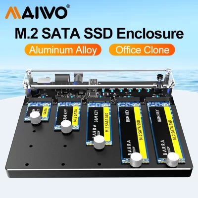 MAIWO-M.2 Caso SSD SATA NGFF, Leitor de Disco Rígido Externo Tipo C, Case Hd, Suporta Clone Offline, 5 Bay