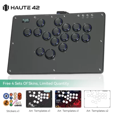 Haute42 fightstick joystick arcade hitbox botão aro controlador sem alavanca para pc/ps4/ps5/controle de interruptor arcade vara controlador