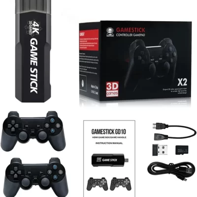 Console De Jogos Retro 4K HD De Vídeo 2.4G Duplo Controlador Sem Fio Stick Para PSP PS1 65G 30.000 Jogos
