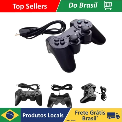 Controle Com Entrada Usb Joystick Jogos Computador E Console