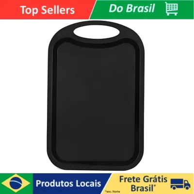 Tábua De Corte Para Carne E Legumes Multiuso Plático Leve E Resistente Com Pegador